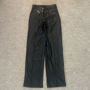 wide leg leather pants